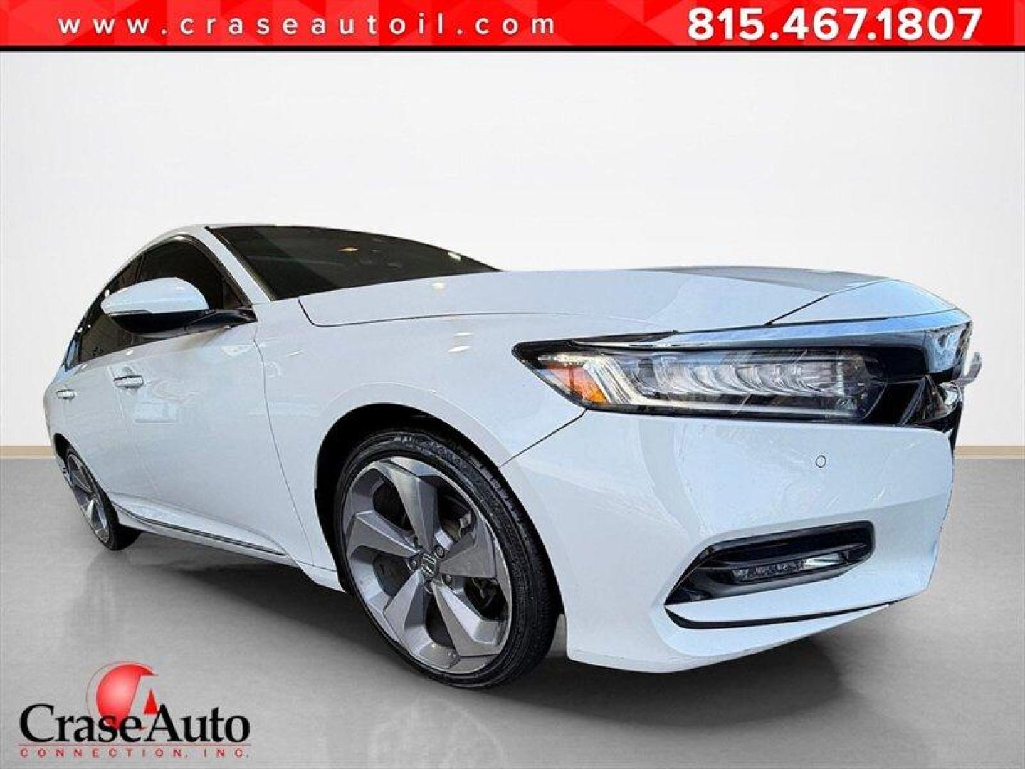 2018 Platinum White Pearl Honda Accord Touring 2.0T (1HGCV2F99JA) with an 2.0L Turbo I4 252hp 273ft. lbs. engine, Automatic transmission, located at 25355 Eames Street, Channahon, IL, 60410, (815) 467-1807, 41.429108, -88.228432 - This is not a sleeper. This 2018 Honda Accord Touring in Platinum White Pearl with a Black interior is a no-compromise sport-luxury sedan built to dominate your daily drive. Under the hood sits the potent 2.0L Turbocharged I4 making 252 hp and 273 lb-ft of torque, mated to Hondas smooth 10-speed aut - Photo#0