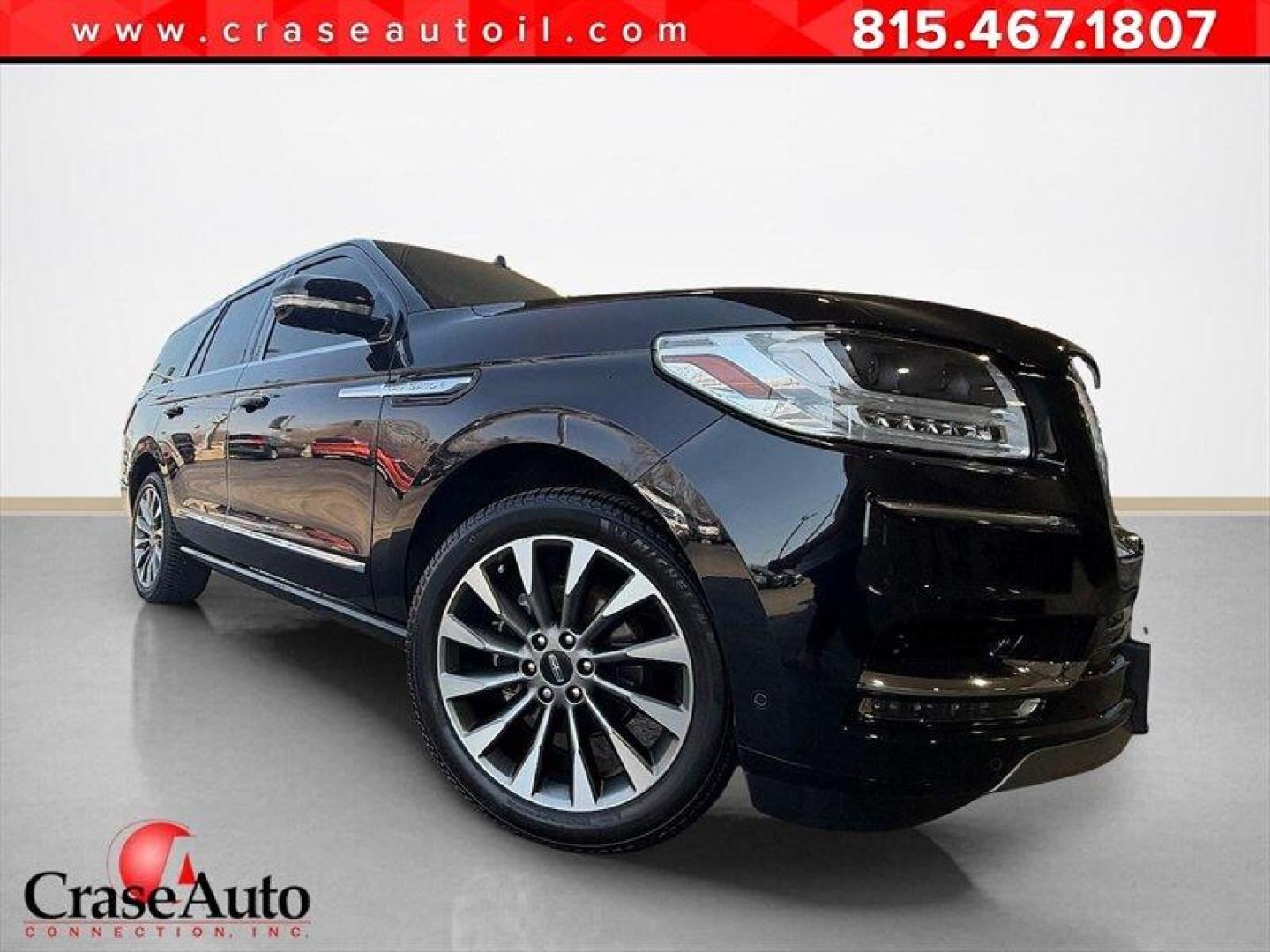 2021 Infinite Black Lincoln Navigator Reserve (5LMJJ2KT4ME) with an 3.5L Twin Turbo V6 450hp 510ft. lbs. engine, Automatic transmission, located at 25355 Eames Street, Channahon, IL, 60410, (815) 467-1807, 41.429108, -88.228432 - ** UNIT WAS A CUSTOMER BUYBACK BUT HAS BEEN REPAIRED BY LINCOLN** 2021 Lincoln Navigator Reserve Infinite Black exterior, Ebony leather interior. Powered by the factory 3.5L Twin-Turbo V6 producing 450 hp and 510 lb-ft of torque, paired with a 10-speed automatic transmission. This Navigator has und - Photo#0