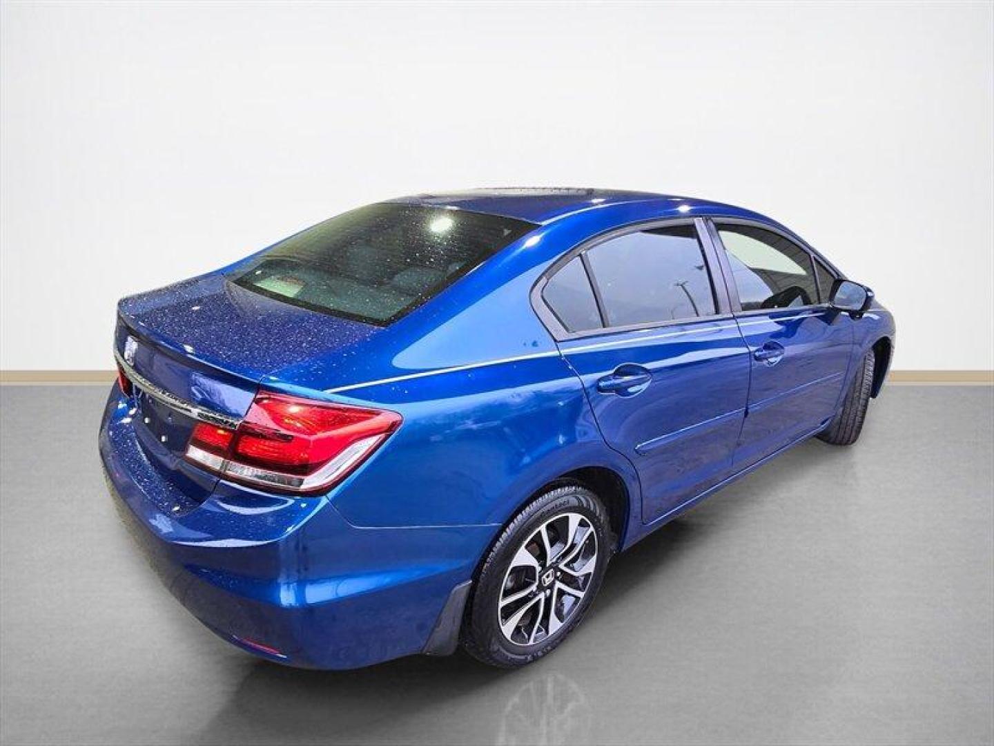 2015 Dyno Blue Pearl Honda Civic EX (19XFB2F81FE) with an 1.8L I4 143hp 129ft. lbs. engine, Automatic transmission, located at 25355 Eames Street, Channahon, IL, 60410, (815) 467-1807, 41.429108, -88.228432 - 2015 Honda Civic EX Dyno Blue Pearl exterior, Gray interior. Powered by Hondas 1.8L i4 engine producing 143 hp and 129 lb-ft of torque, this Civic delivers a balanced combination of efficiency and everyday performance. It averages excellent fuel economy at an EPA-rated 30 MPG city and 39 MPG highwa - Photo#3