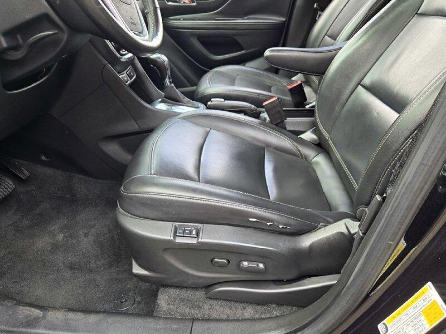 2014 Carbon Black Metallic Buick Encore Premium (KL4CJDSB8EB) with an Ecotec 1.4L Turbo I4 138hp 148ft. lbs. engine, Automatic transmission, located at 25355 Eames Street, Channahon, IL, 60410, (815) 467-1807, 41.429108, -88.228432 - 2014 Buick Encore Premium Carbon Black Metallic exterior with Ebony leather-appointed interior. This compact luxury crossover is powered by the Ecotec 1.4L Turbo I4 producing 138 hp and 148 lb-ft of torque, paired with an automatic transmission. It delivers an excellent balance of efficiency and ev - Photo#10