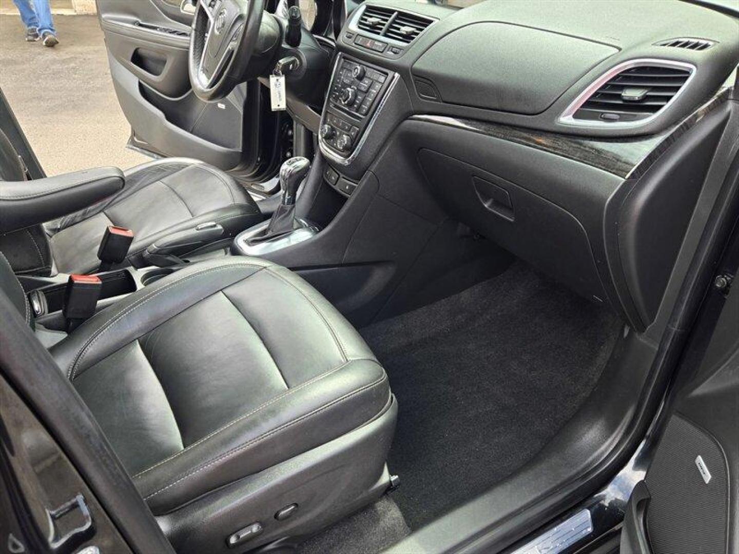 2014 Carbon Black Metallic Buick Encore Premium (KL4CJDSB8EB) with an Ecotec 1.4L Turbo I4 138hp 148ft. lbs. engine, Automatic transmission, located at 25355 Eames Street, Channahon, IL, 60410, (815) 467-1807, 41.429108, -88.228432 - 2014 Buick Encore Premium Carbon Black Metallic exterior with Ebony leather-appointed interior. This compact luxury crossover is powered by the Ecotec 1.4L Turbo I4 producing 138 hp and 148 lb-ft of torque, paired with an automatic transmission. It delivers an excellent balance of efficiency and ev - Photo#29