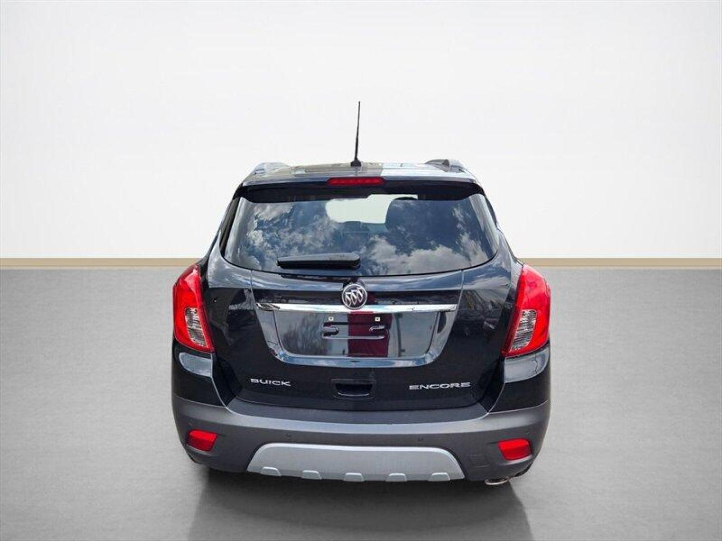 2014 Carbon Black Metallic Buick Encore Premium (KL4CJDSB8EB) with an Ecotec 1.4L Turbo I4 138hp 148ft. lbs. engine, Automatic transmission, located at 25355 Eames Street, Channahon, IL, 60410, (815) 467-1807, 41.429108, -88.228432 - 2014 Buick Encore Premium Carbon Black Metallic exterior with Ebony leather-appointed interior. This compact luxury crossover is powered by the Ecotec 1.4L Turbo I4 producing 138 hp and 148 lb-ft of torque, paired with an automatic transmission. It delivers an excellent balance of efficiency and ev - Photo#4