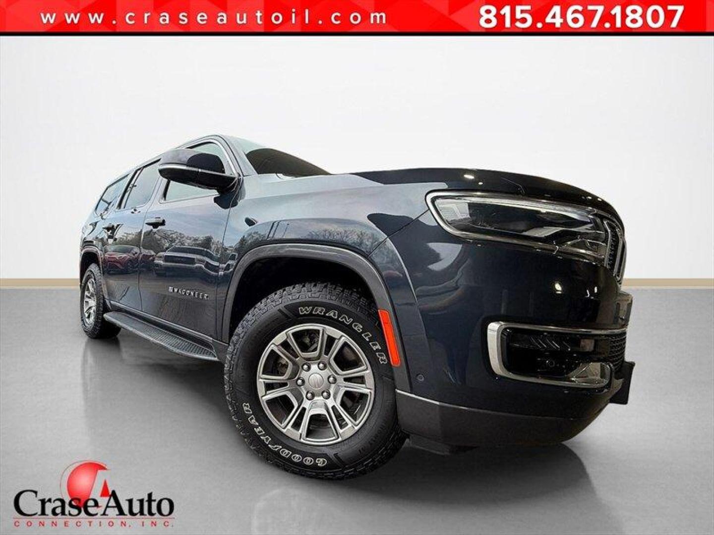 2022 Baltic Gray Metallic Clear Coat Jeep Wagoneer Series I (1C4SJVAT9NS) with an HEMI eTorque 5.7L Mild Hybrid V8 392hp 404ft. lbs. engine, Automatic transmission, located at 25355 Eames Street, Channahon, IL, 60410, (815) 467-1807, 41.429108, -88.228432 - Behold a modern American icon reborn: the 2022 Jeep Wagoneer Series I, cloaked in the sublime River Rock exterior and appointed in refined Global Black leather. Powered by the commanding HEMI eTorque 5.7L Mild Hybrid V8 delivering a muscular 392 horsepower and 404 lb-ft of torque this flagship-cal - Photo#0