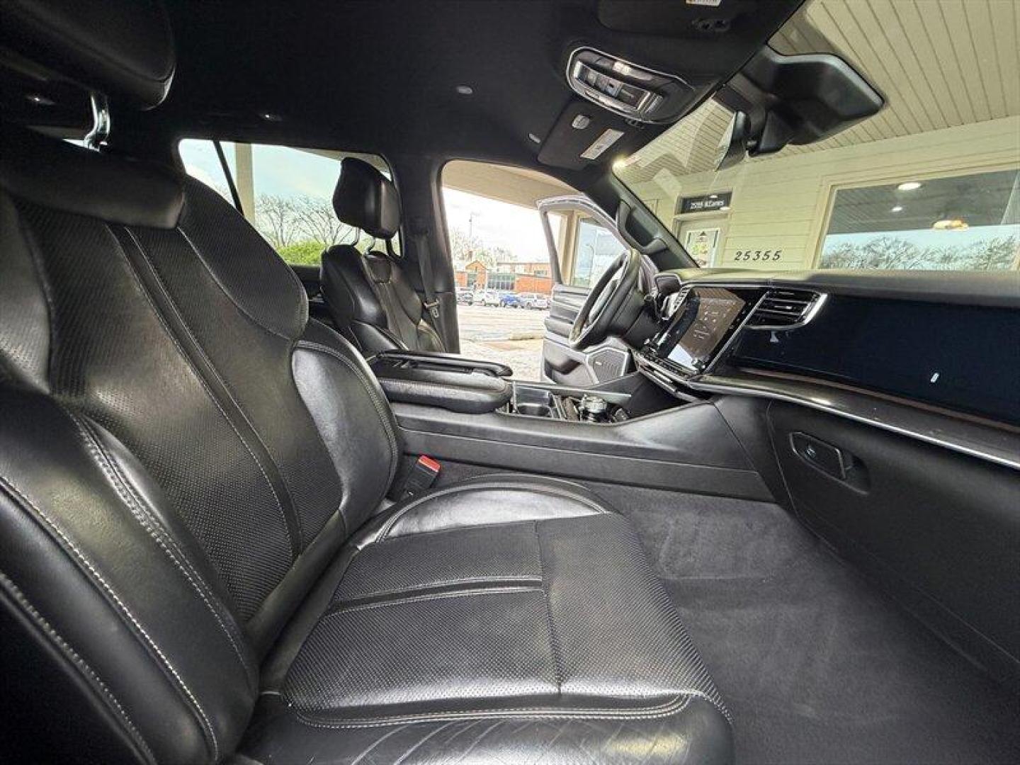 2022 Baltic Gray Metallic Clear Coat Jeep Wagoneer Series I (1C4SJVAT9NS) with an HEMI eTorque 5.7L Mild Hybrid V8 392hp 404ft. lbs. engine, Automatic transmission, located at 25355 Eames Street, Channahon, IL, 60410, (815) 467-1807, 41.429108, -88.228432 - Behold a modern American icon reborn: the 2022 Jeep Wagoneer Series I, cloaked in the sublime River Rock exterior and appointed in refined Global Black leather. Powered by the commanding HEMI eTorque 5.7L Mild Hybrid V8 delivering a muscular 392 horsepower and 404 lb-ft of torque this flagship-cal - Photo#16