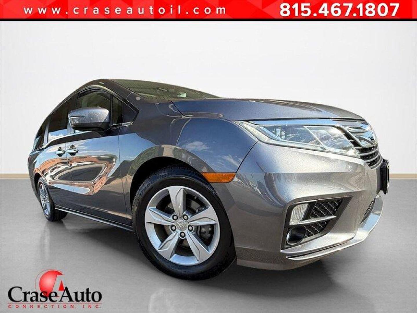 2019 Modern Steel Metallic Honda Odyssey EX-L (5FNRL6H79KB) with an 3.5L V6 280hp 262ft. lbs. engine, Automatic transmission, located at 25355 Eames Street, Channahon, IL, 60410, (815) 467-1807, 41.429108, -88.228432 - Meet the 2019 Honda Odyssey EX-L because who says practicality cant be a little bit fabulous? Under that Modern Steel Metallic paint and Gray leather interior sits a stout 3.5L V6 that delivers a spirited 280 hp and 262 lb-ft of torque. You get confident passing power for highway sprints and everyd - Photo#0