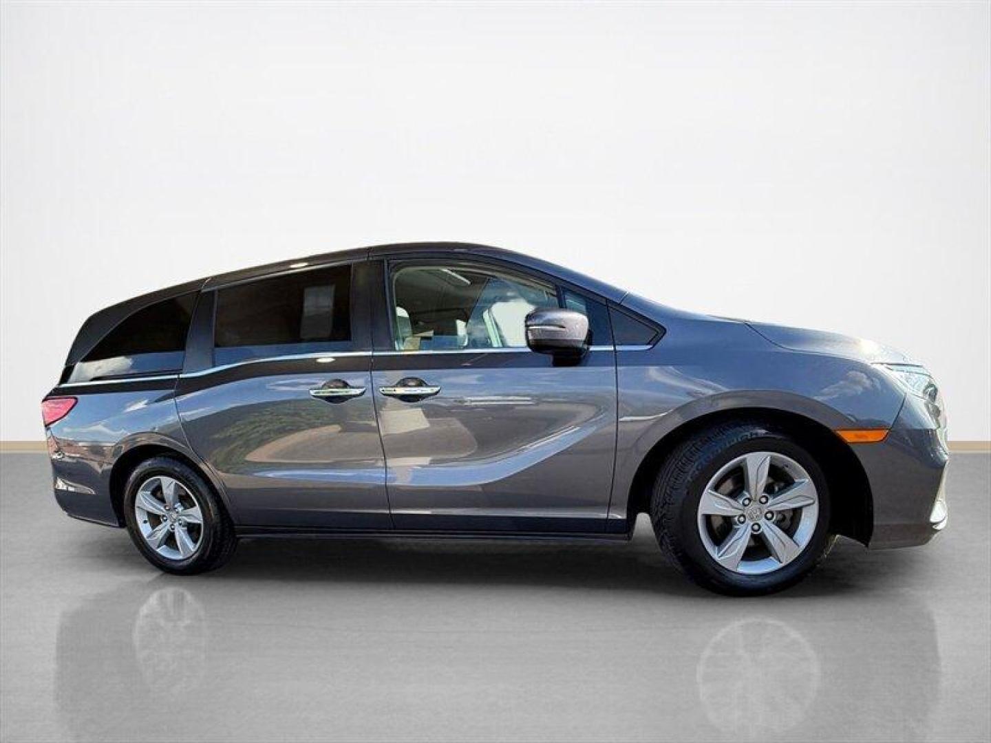 2019 Modern Steel Metallic Honda Odyssey EX-L (5FNRL6H79KB) with an 3.5L V6 280hp 262ft. lbs. engine, Automatic transmission, located at 25355 Eames Street, Channahon, IL, 60410, (815) 467-1807, 41.429108, -88.228432 - Meet the 2019 Honda Odyssey EX-L because who says practicality cant be a little bit fabulous? Under that Modern Steel Metallic paint and Gray leather interior sits a stout 3.5L V6 that delivers a spirited 280 hp and 262 lb-ft of torque. You get confident passing power for highway sprints and everyd - Photo#1