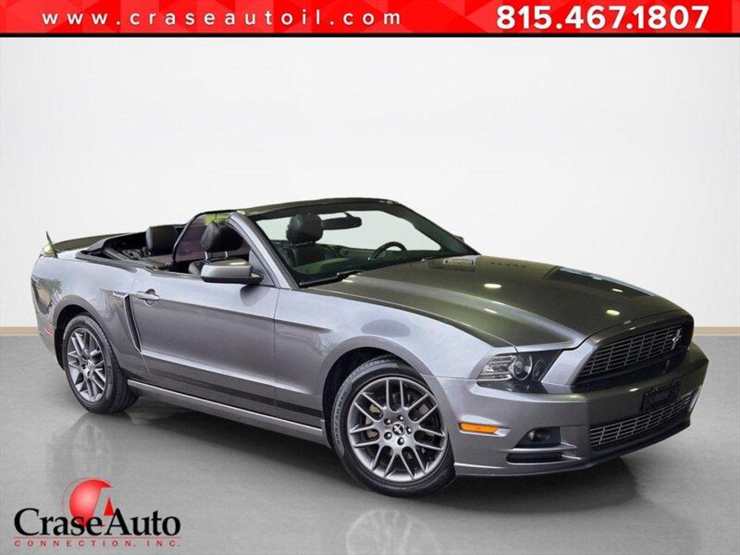 2014 Sterling Gray Metallic Ford Mustang V6 Premium (1ZVBP8EM2E5) with an 3.7L V6 305hp 280ft. lbs. engine, Automatic transmission, located at 25355 Eames Street, Channahon, IL, 60410, (815) 467-1807, 41.429108, -88.228432 - Top down, shades on, attitude fully chargedthis 2014 Ford Mustang Premium Convertible in sleek Sterling Gray isnt here to whisper its here to make an entrance. This isnt just a car, its your summer personality upgrade. Heated leather seats for those cool top-down night cruises, remote start so its - Photo#0