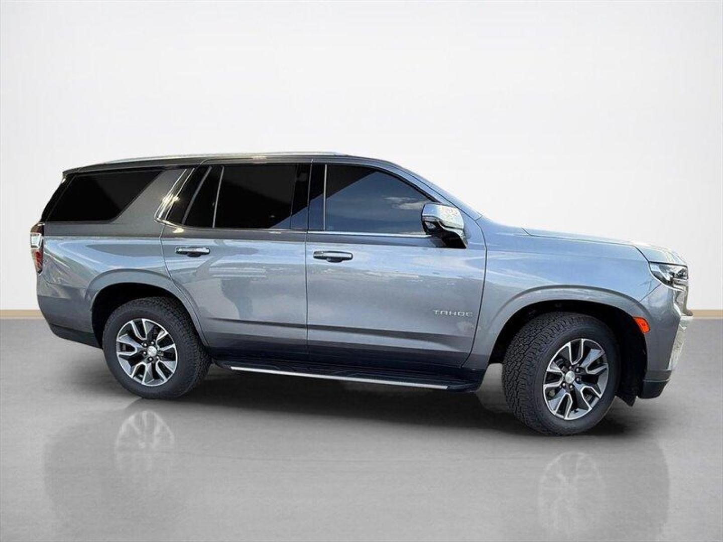 2021 Shadow Gray Metallic Chevrolet Tahoe LT (1GNSKNKD3MR) with an EcoTec3 5.3L V8 355hp 383ft. lbs. engine, Automatic transmission, located at 25355 Eames Street, Channahon, IL, 60410, (815) 467-1807, 41.429108, -88.228432 - 2021 Chevrolet Tahoe LT Shadow Gray Metallic outside, Jet Black inside, and plenty of attitude under the hood. Power and performance Under the hood sits GMs dependable EcoTec3 5.3L V8, cranking out 355 horsepower and 383 lb-ft of torque. Mated to a smooth automatic transmission, this Tahoe hustl - Photo#1