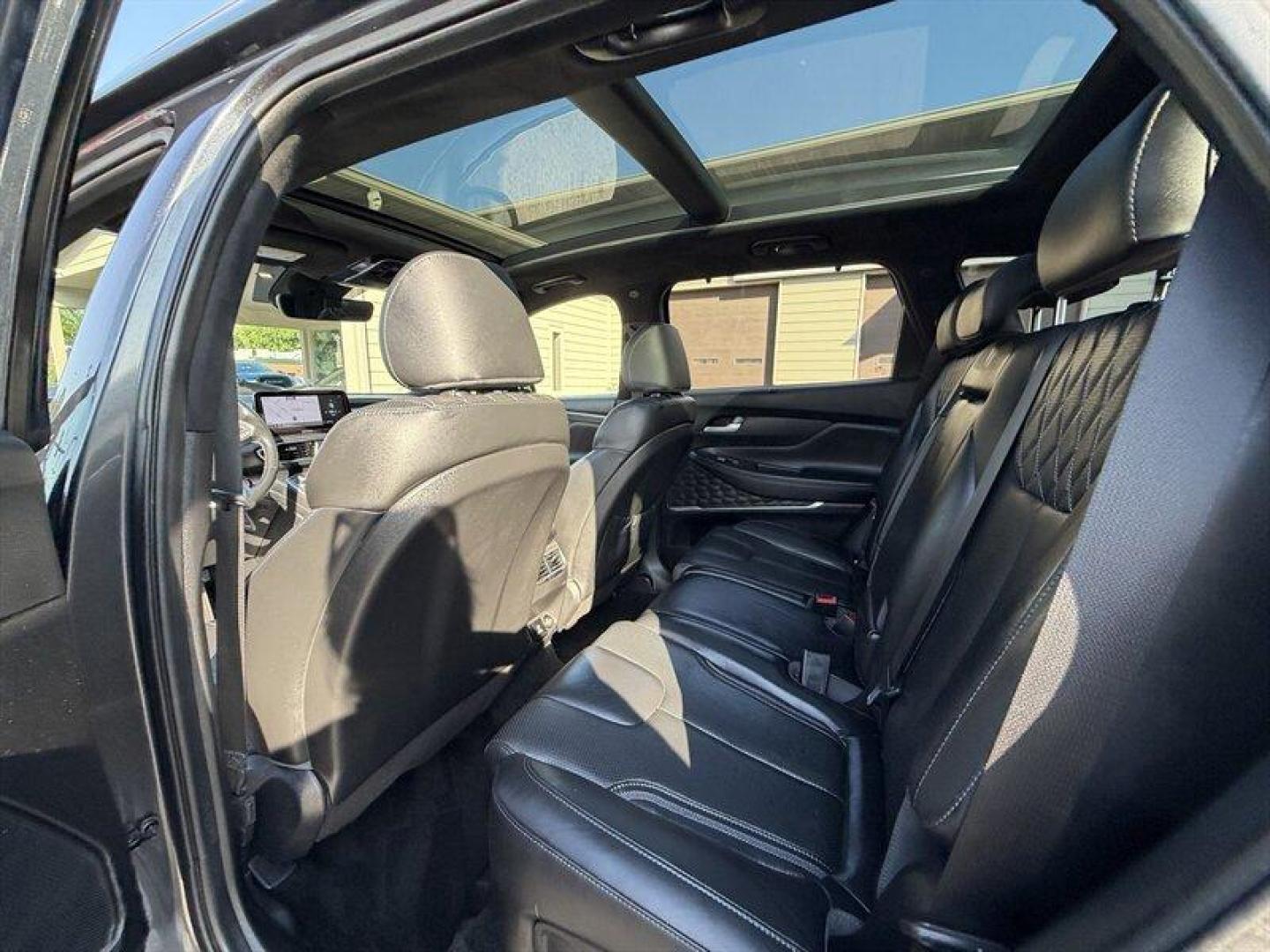 2021 Portofino Gray Hyundai SANTA FE Calligraphy (5NMS5DAL8MH) with an 2.5L Turbo I4 277hp 311ft. lbs. engine, Shiftronic transmission, located at 25355 Eames Street, Channahon, IL, 60410, (815) 467-1807, 41.429108, -88.228432 - Finished in sleek Portofino Gray, this local-trade Calligraphy is basically the VIP section of SUVs. Loaded with all the goodies: Heated and cooled leather Remote start Sunroof Navigation Backup camera AWD confidence for Midwest weather Luxury feel without the luxury-brand attitude. Smooth, cla - Photo#11