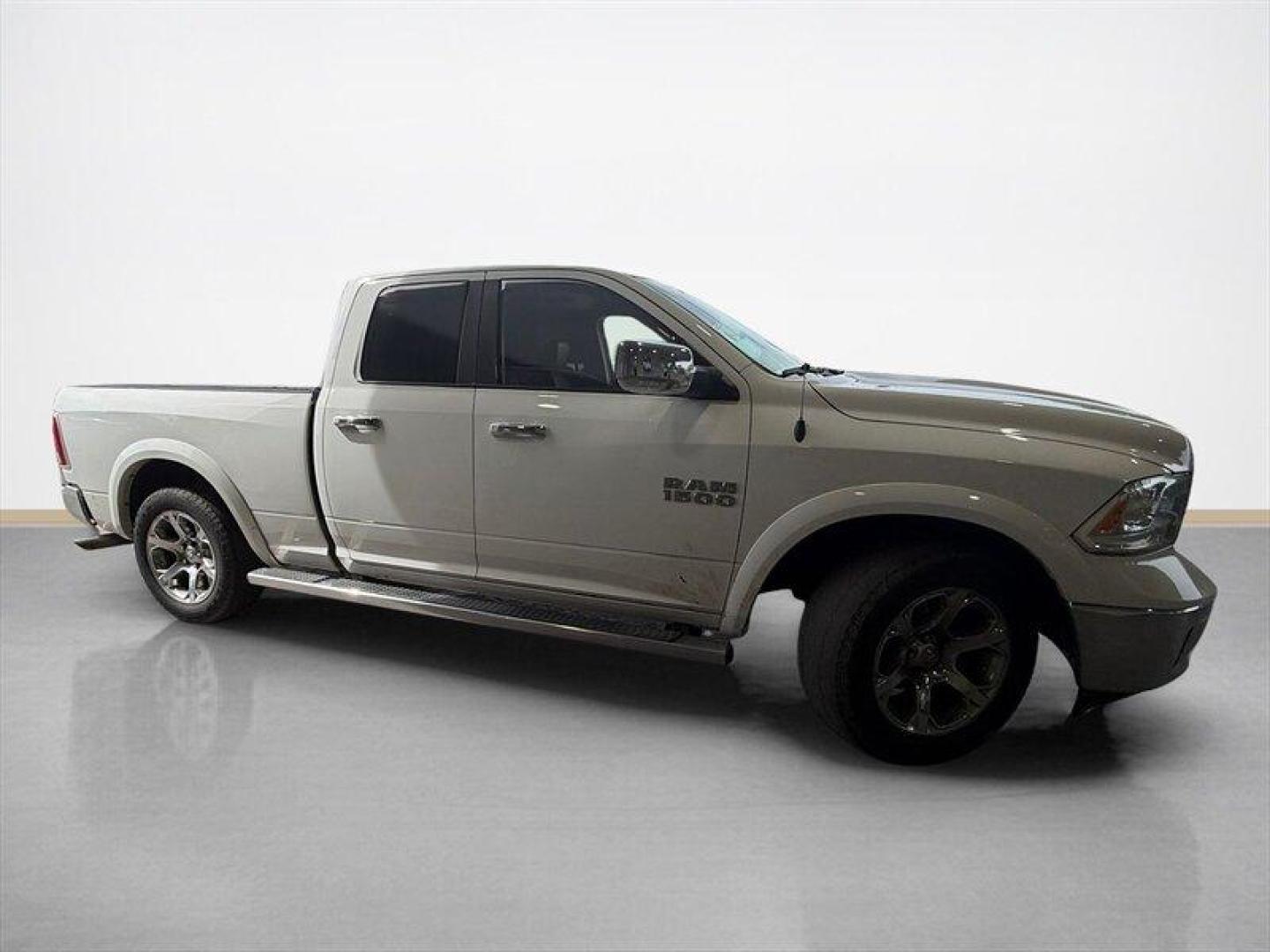 2014 Bright White Clear Coat/Bright Silver Metallic Cle RAM 1500 Laramie (1C6RR6JG8ES) with an 3.6L Flex Fuel V6 305hp 269ft. lbs. engine, Automatic transmission, located at 25355 Eames Street, Channahon, IL, 60410, (815) 467-1807, 41.429108, -88.228432 - Heres the honest deal truck. Laramie package with leather, 4x4, and the V6 engine but this one is being sold AS-IS AS SHOWN and priced accordingly. What it needs: Rust repair Tires Brakes SES light on for an EVAP leak Not a showroom queen but if you need a cheap 4x4, a work truck, winter beater - Photo#1