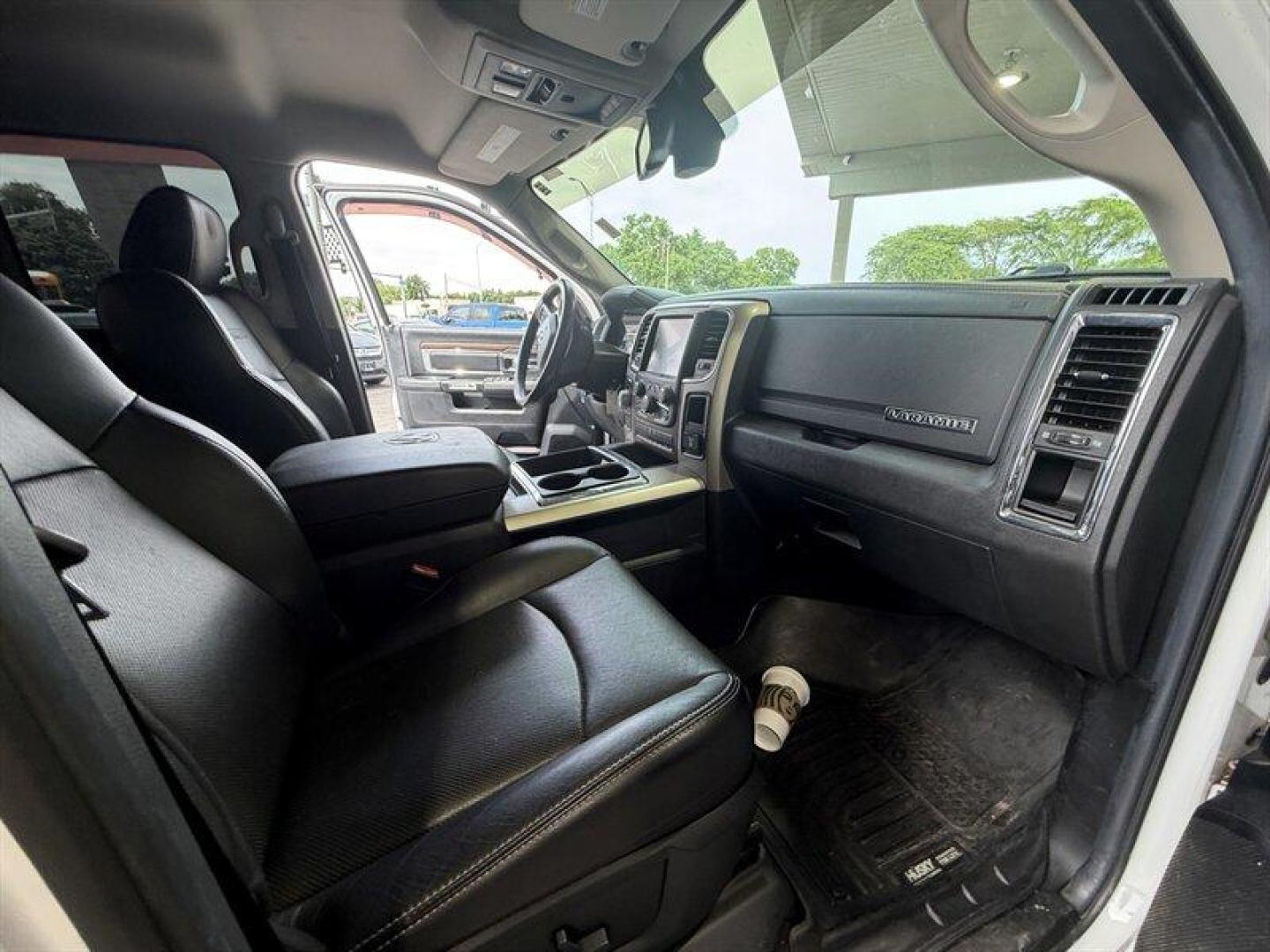2014 Bright White Clear Coat/Bright Silver Metallic Cle RAM 1500 Laramie (1C6RR6JG8ES) with an 3.6L Flex Fuel V6 305hp 269ft. lbs. engine, Automatic transmission, located at 25355 Eames Street, Channahon, IL, 60410, (815) 467-1807, 41.429108, -88.228432 - Heres the honest deal truck. Laramie package with leather, 4x4, and the V6 engine but this one is being sold AS-IS AS SHOWN and priced accordingly. What it needs: Rust repair Tires Brakes SES light on for an EVAP leak Not a showroom queen but if you need a cheap 4x4, a work truck, winter beater - Photo#14