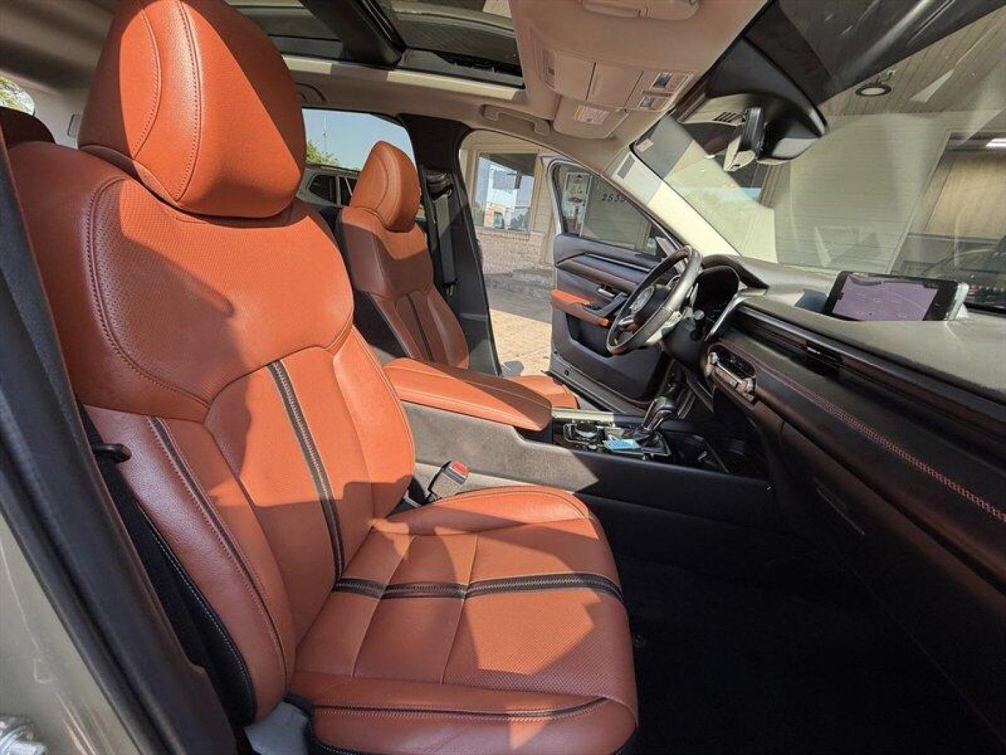 2023 Zircon Sand Metallic Mazda CX-50 2.5 Turbo Premium Plus (7MMVABEYXPN) with an SKYACTIV-G 2.5L Turbo I4 256hp 320ft. lbs. engine, Automatic transmission, located at 25355 Eames Street, Channahon, IL, 60410, (815) 467-1807, 41.429108, -88.228432 - This one looks like it belongs parked outside a mountain lodge with a $9 coffee in the cupholder. Finished in gorgeous Zircon Sand Metallic with stunning Terracotta leather, this AWD Turbo CX-50 is loaded with all the good stuff: Heated and cooled leather seats Heated steering wheel Navigation S - Photo#15