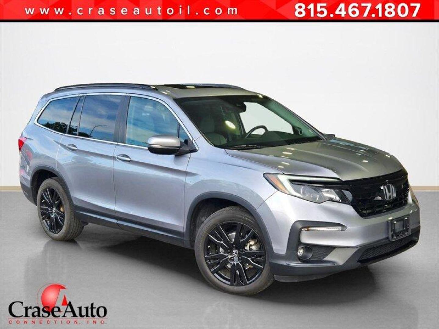 2022 Lunar Silver Metallic Honda Pilot Special Edition (5FNYF6H25NB) with an 3.5L V6 280hp 262ft. lbs. engine, Automatic transmission, located at 25355 Eames Street, Channahon, IL, 60410, (815) 467-1807, 41.429108, -88.228432 - The 2022 Honda Pilot SE features a robust 3.5L V6 engine delivering 280 horsepower and 262 lb-ft of torque, providing a balanced combination of power and efficiency. The exterior is finished in Lunar Silver Metallic, complemented by a Gray interior that offers a spacious and comfortable environment- Photo#0
