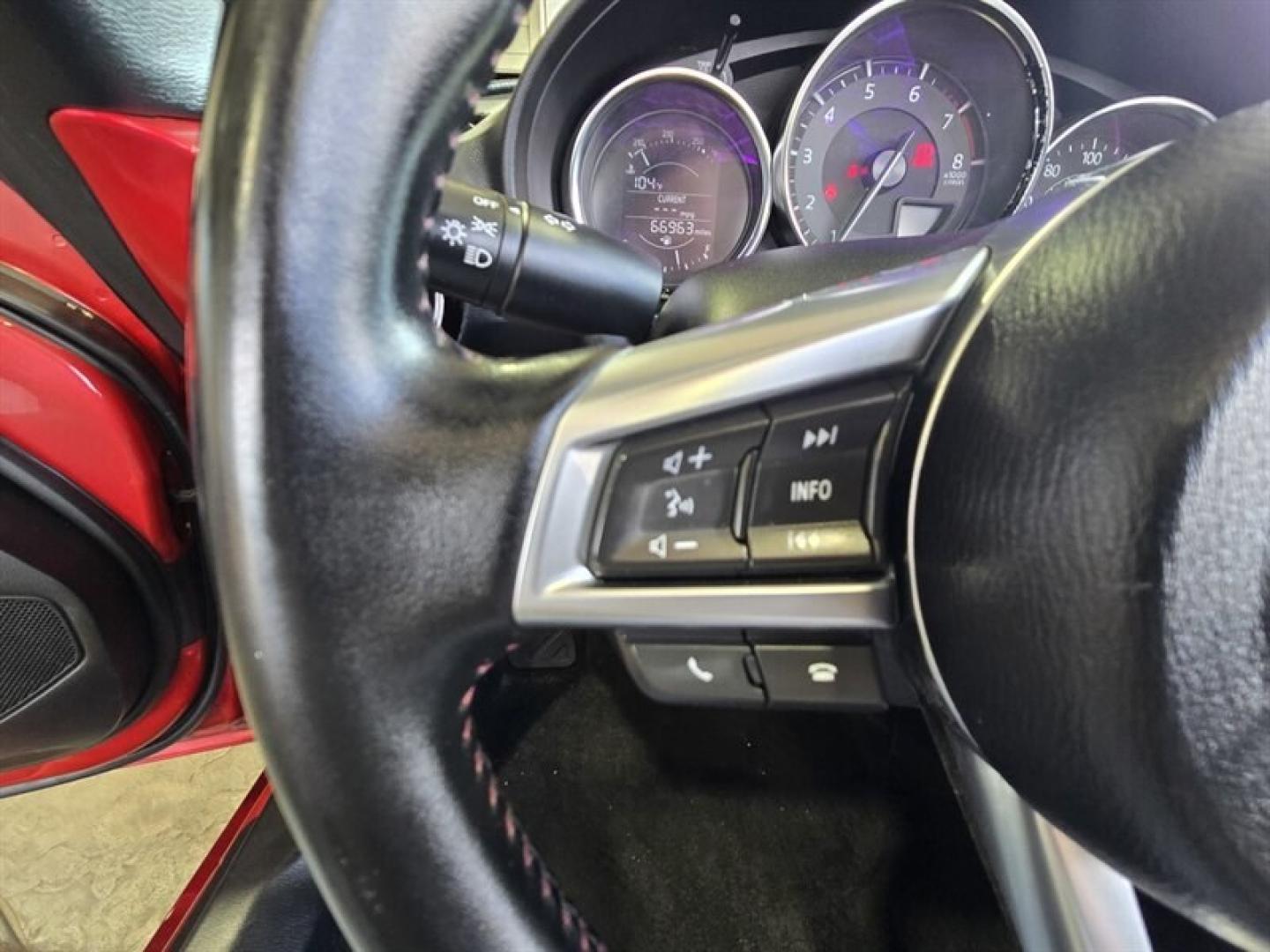 2016 Burgundy Mazda MX-5 Miata Club (JM1NDAC70G0) with an SKYACTIV-G 2.0L I4 155hp 148ft. lbs. engine, 5 Speed Manual transmission, located at 25355 Eames Street, Channahon, IL, 60410, (815) 467-1807, 41.429108, -88.228432 - The 2016 Mazda MX-5 Miata Club is a stylish and well-maintained sports car that offers an engaging driving experience. Powered by a SKYACTIV-G 2.0L inline-4 engine producing 155 horsepower and 148 lb-ft of torque, this model delivers a responsive ride with efficient fuel economy, achieving an estima- Photo#12