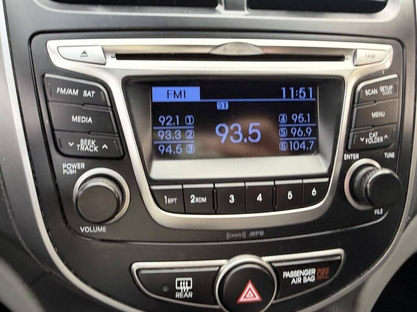 2015 Ultra Black Hyundai ACCENT GLS (KMHCT4AE3FU) with an 1.6L I4 137hp 123ft. lbs. engine, Automatic transmission, located at 25355 Eames Street, Channahon, IL, 60410, (815) 467-1807, 41.429108, -88.228432 - Experience reliable efficiency with this 2015 Hyundai ACCENT GLS, featuring a 1.6L I4 engine delivering 137 horsepower and 123 ft-lbs of torque. The Ultra Black exterior complements the clean Gray interior, creating a sleek and understated look. This ACCENT has been driven less than 63,000 miles, av- Photo#17