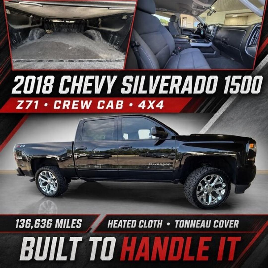 2018 Black Chevrolet Silverado 1500 LT LT2 (3GCUKREC0JG) with an EcoTec3 5.3L V8 355hp 383ft. lbs. engine, Automatic transmission, located at 25355 Eames Street, Channahon, IL, 60410, (815) 467-1807, 41.429108, -88.228432 - Ready to roll in style and power? Check out this sleek 2018 Chevrolet Silverado 1500 LT dressed to impress in a glossy Black exterior with a jet black interior that screams sophistication. Under the hood, its packing a beastly EcoTec3 5.3L V8 engine delivering a robust 355 horsepower and a torque-ta- Photo#9
