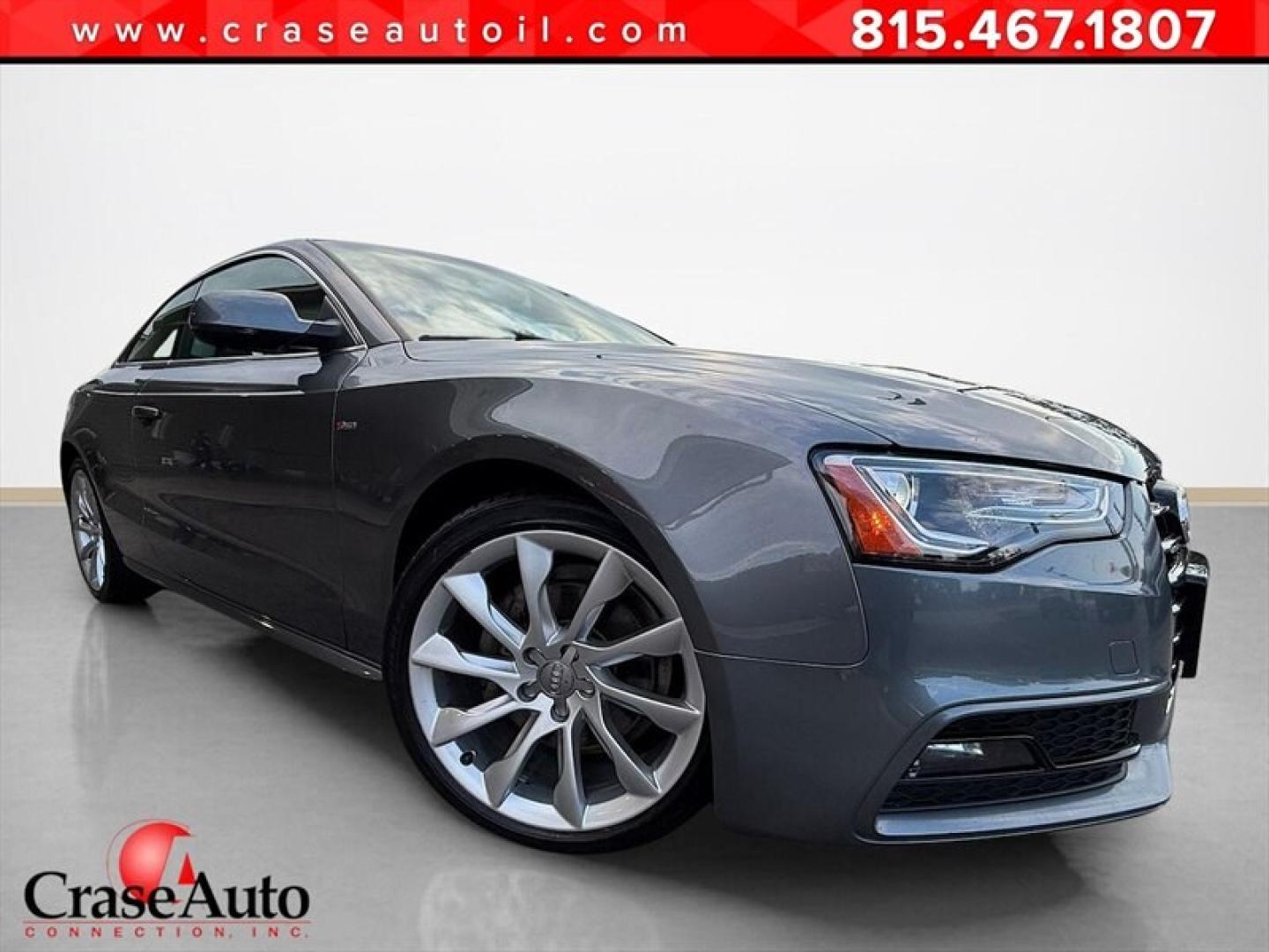 2015 Monsoon Gray Metallic Audi A5 2.0T Premium Plus quattro (WAUMFAFR0FA) with an 2.0 engine, TipTronic transmission, located at 25355 Eames Street, Channahon, IL, 60410, (815) 467-1807, 41.429108, -88.228432 - Feast your eyes on this sleek and sophisticated 2015 Audi A5 2.0T quattro Premium Plus where luxury meets performance with style that refuses to blend into the background. Under the hood, youve got a spirited 2.0-liter turbocharged engine that delivers just the right amount of punch, paired with Au- Photo#0