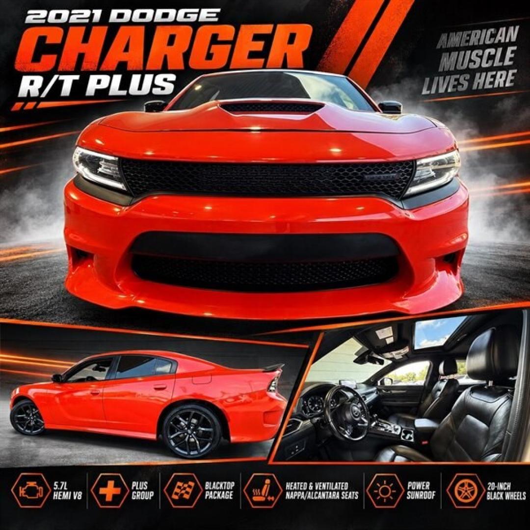 2021 Go Mango Dodge Charger R/T (2C3CDXCTXMH) with an HEMI 5.7L V8 370hp 395ft. lbs. engine, Automatic transmission, located at 25355 Eames Street, Channahon, IL, 60410, (815) 467-1807, 41.429108, -88.228432 - 2021 Dodge Charger R/T Plus HEMI Power in Go Mango! Turn every drive into an event with this head-turning Go Mango Charger R/T Plus, powered by the legendary 5.7L HEMI V8! It has the color, sound and muscle-car attitude you wantplus a loaded interior. 5.7L HEMI V8 engine Eight-speed automatic- Photo#9