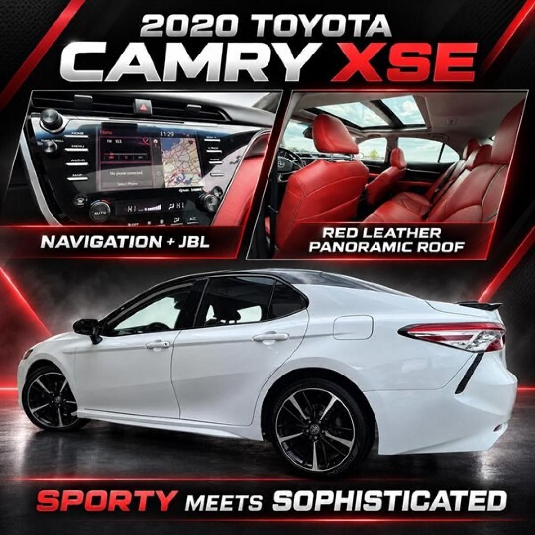 2020 Tan Toyota Camry XSE (4T1K61AK0LU) with an 2.5L I4 206hp 186ft. lbs. engine, Automatic transmission, located at 25355 Eames Street, Channahon, IL, 60410, (815) 467-1807, 41.429108, -88.228432 - 2020 Toyota Camry XSE Sporty, Loaded and Ready to Go! Stand out in this gorgeous Wind Chill Pearl Camry XSE featuring a contrasting Midnight Black Metallic roof and bold Cockpit Red leather interior! Brand-new tires and brakes Panoramic glass roof Navigation JBL premium sound system Heate- Photo#10