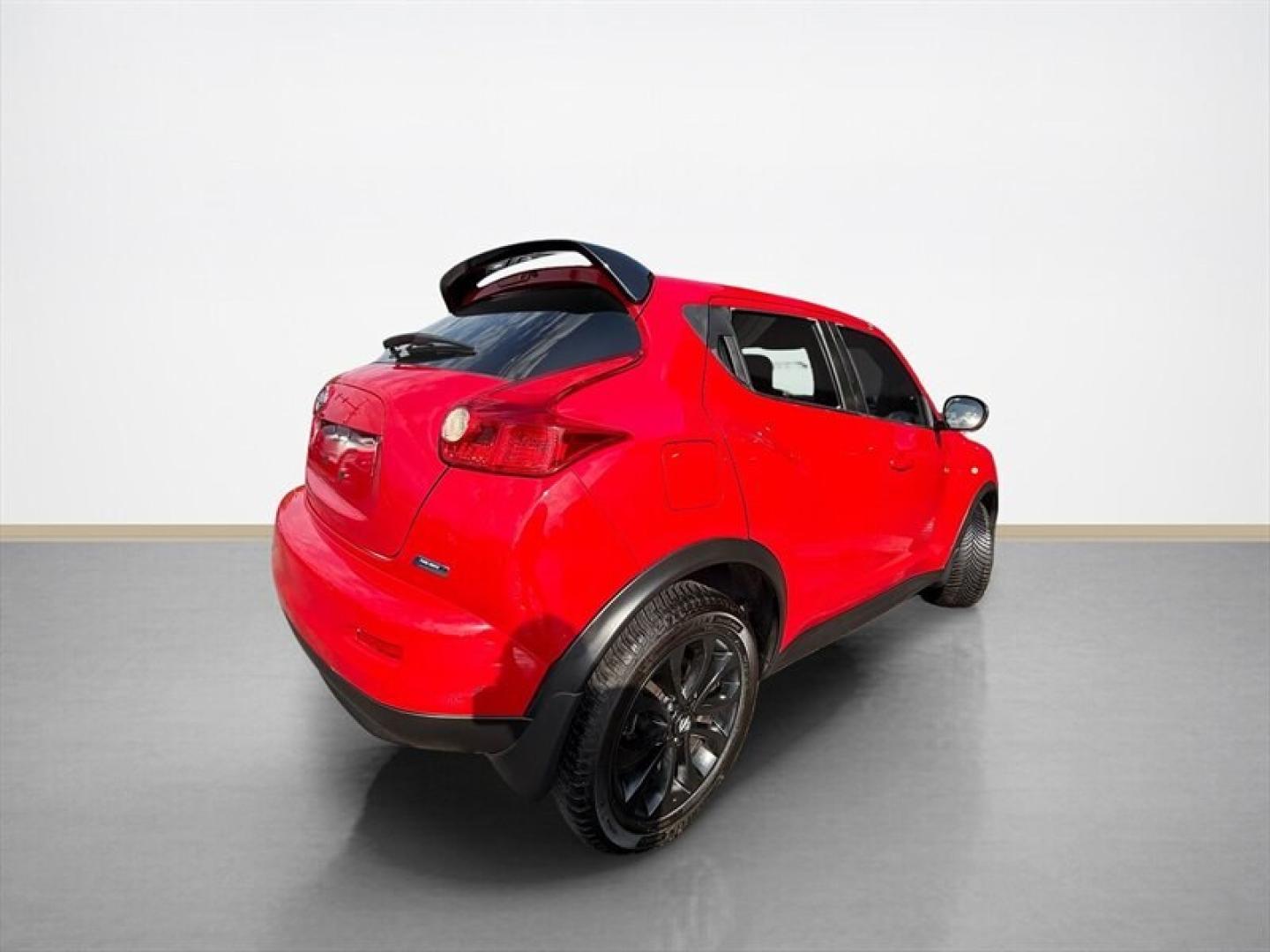 2014 Red Alert Nissan JUKE S (JN8AF5MR2ET) with an 1.6L Turbo I4 188hp 177ft. lbs. engine, Automatic transmission, located at 25355 Eames Street, Channahon, IL, 60410, (815) 467-1807, 41.429108, -88.228432 - 2014 Nissan JUKE S Turbocharged and Ready to Go! Looking for something sporty, fun, and different from everything else on the road? Check out this 2014 Nissan JUKE S FWD! Turbocharged 1.6L engine Automatic CVT Midnight Edition appearance package Black alloy wheels Rear spoiler Backup camera Bluet- Photo#3