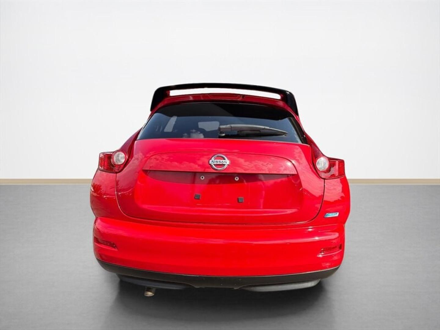 2014 Red Alert Nissan JUKE S (JN8AF5MR2ET) with an 1.6L Turbo I4 188hp 177ft. lbs. engine, Automatic transmission, located at 25355 Eames Street, Channahon, IL, 60410, (815) 467-1807, 41.429108, -88.228432 - 2014 Nissan JUKE S Turbocharged and Ready to Go! Looking for something sporty, fun, and different from everything else on the road? Check out this 2014 Nissan JUKE S FWD! Turbocharged 1.6L engine Automatic CVT Midnight Edition appearance package Black alloy wheels Rear spoiler Backup camera Bluet- Photo#4