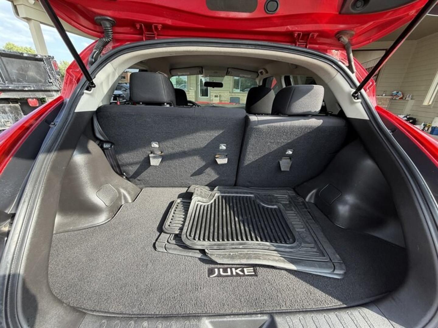 2014 Red Alert Nissan JUKE S (JN8AF5MR2ET) with an 1.6L Turbo I4 188hp 177ft. lbs. engine, Automatic transmission, located at 25355 Eames Street, Channahon, IL, 60410, (815) 467-1807, 41.429108, -88.228432 - 2014 Nissan JUKE S Turbocharged and Ready to Go! Looking for something sporty, fun, and different from everything else on the road? Check out this 2014 Nissan JUKE S FWD! Turbocharged 1.6L engine Automatic CVT Midnight Edition appearance package Black alloy wheels Rear spoiler Backup camera Bluet- Photo#13