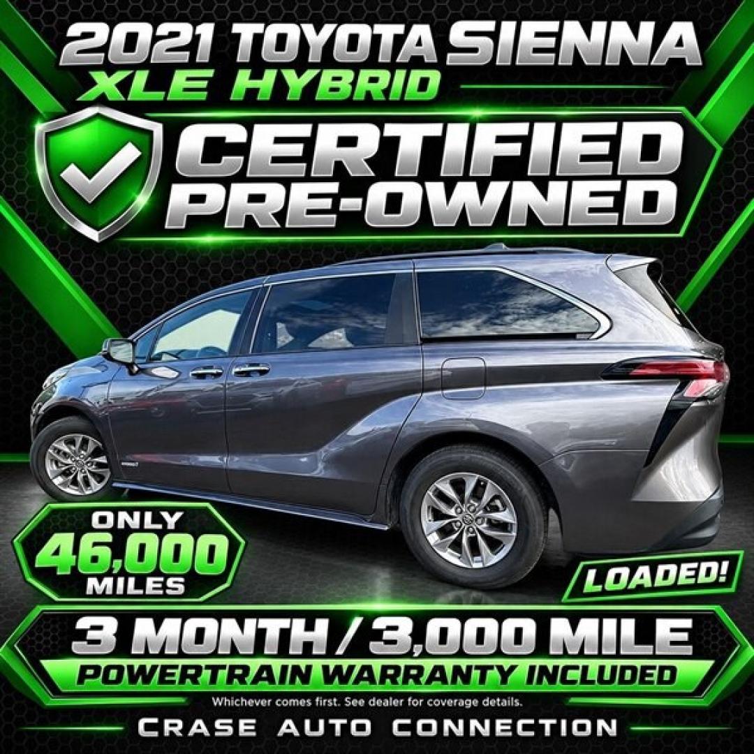 2021 Predawn Gray Mica Toyota Sienna XLE 7 Passenger (5TDJRKEC8MS) with an 2.5L Hybrid I4 245hp engine, Automatic transmission, located at 25355 Eames Street, Channahon, IL, 60410, (815) 467-1807, 41.429108, -88.228432 - Unleash the power and efficiency of the 2021 Toyota Sienna XLE 8-Passenger in striking Predawn Gray Mica. Under the hood, a beastly 2.5L Hybrid I4 engine roars with 245 horsepower, delivering electrifying performance while dominating fuel economyboasting an incredible 36 MPG both city and highway. W- Photo#1