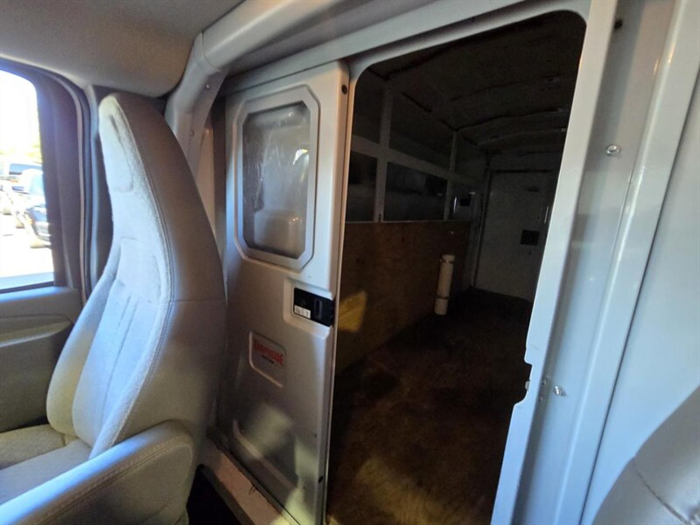2019 White Chevrolet Express Work Van Cutaway (1GB0GRFG3K1) with an Vortec 6.0L Flex Fuel V8 341hp 373ft. lbs. engine, Automatic transmission, located at 25355 Eames Street, Channahon, IL, 60410, (815) 467-1807, 41.429108, -88.228432 - ** 12 FOOT KNAPHEIDE KUV PLUMBERS BODY. **The 2019 Chevrolet Express 3500 is equipped with a robust Vortec 6.0L Flex Fuel V8 engine, delivering 341 horsepower and 373 lb-ft of torque, providing reliable performance for a variety of driving needs. The exterior features a clean White finish, complemen- Photo#22